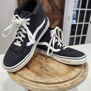 Vans Black and White Women's High-Top Sneakers